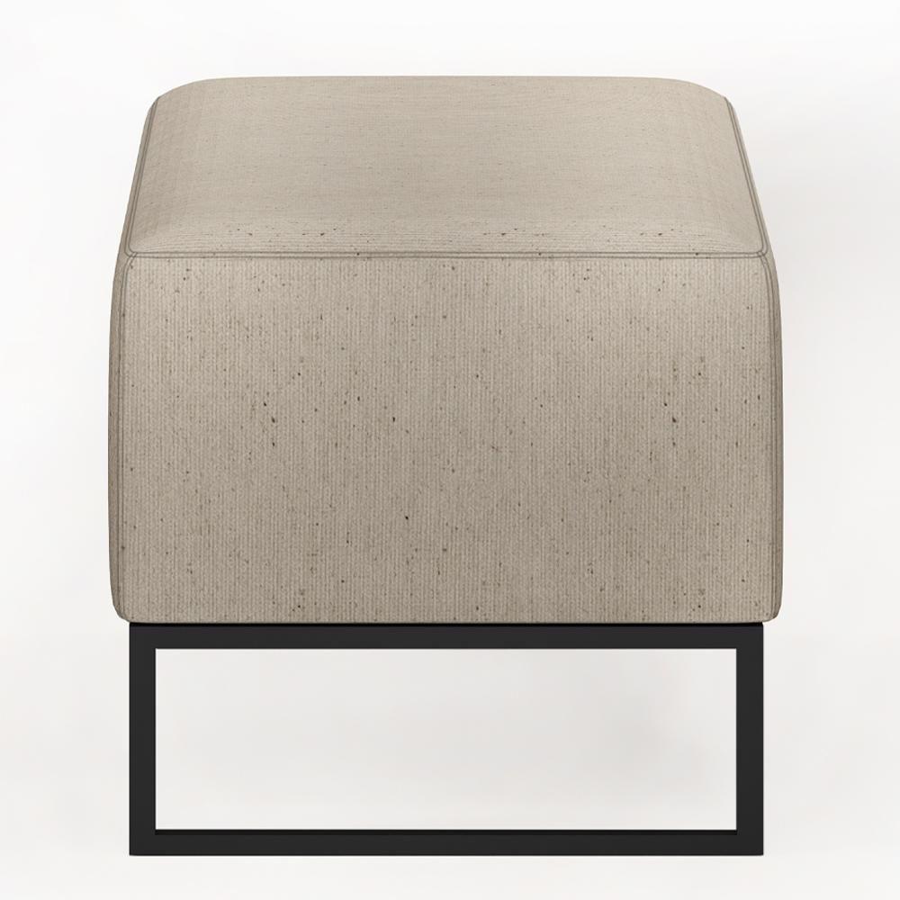 Kit 02 Puffs Cléo W01 Base De Ferro 90 Cm Linho Bege - 2