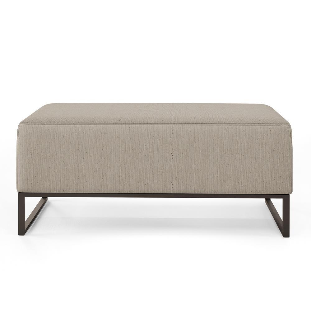 Kit 02 Puffs Cléo W01 Base De Ferro 90 Cm Linho Bege - 4