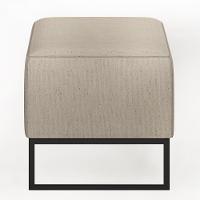 Kit 02 Puffs Cléo W01 Base De Ferro 90 Cm Linho Bege - 2