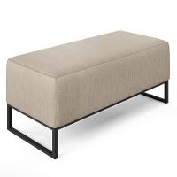 Kit 02 Puffs Cléo W01 Base De Ferro 90 Cm Linho Bege - 7