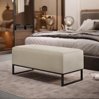 Kit 02 Puffs Cléo W01 Base De Ferro 90 Cm Linho Bege - 8