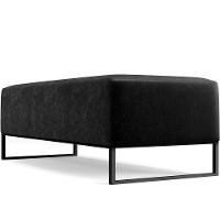 Kit 02 Puffs Decorativo Bali W01 Base Ferro 120X50 Cm Preto - 5