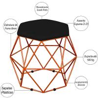 Kit 03 Puffs Aramado Bronze Six L02 Suede Preto - 3