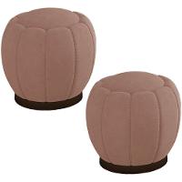 Kit 2 Puff Puf Para Sala Base Metal Tull Veludo Sl 949 Peer Sl 949 - 1