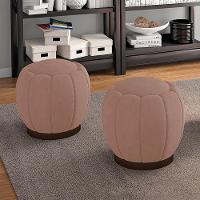 Kit 2 Puff Puf Para Sala Base Metal Tull Veludo Sl 949 Peer Sl 949 - 3