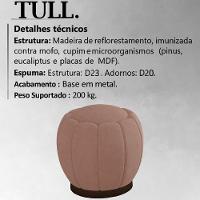 Kit 2 Puff Puf Para Sala Base Metal Tull Veludo Sl 949 Peer Sl 949