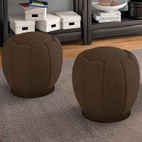 Kit 2 Puff Puf Para Sala Base Metal Tull Veludo Sl 942 Peer Sl 942 - 9