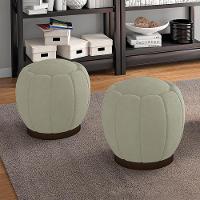 Kit 2 Puff Puf Para Sala Base Metal Tull Veludo Sl 940 Peer Sl 940 - 8