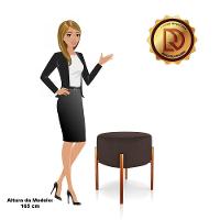 Kit 4 Puffs Iron Suede Cobre Marrom