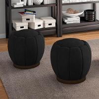 Kit 2 Puff Puf Para Sala Base Metal Tull Veludo Sl 944 Peer Sl 944 - 3