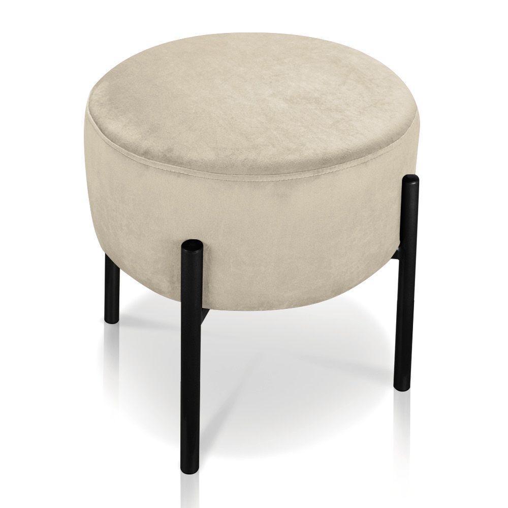 Kit 4 Puffs Iron Suede Preto Marrom Rato - 5