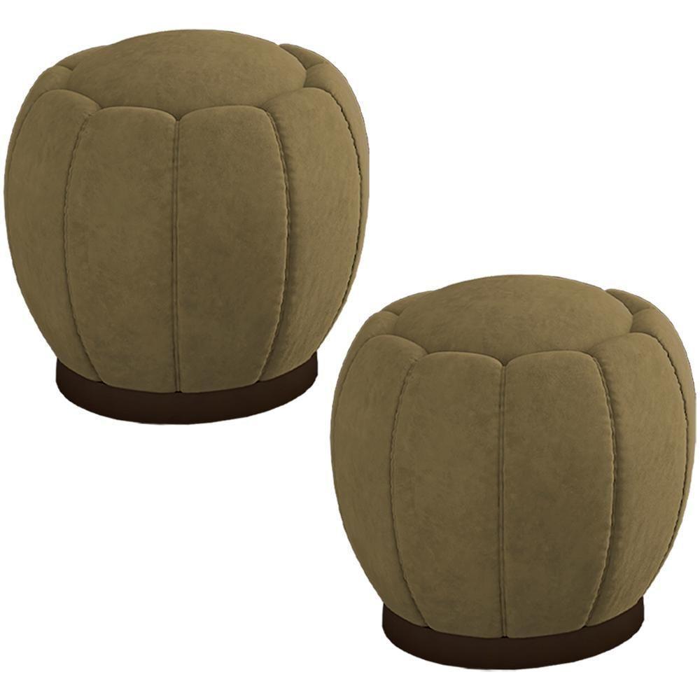 Kit 2 Puff Puf Para Sala Base Metal Tull Veludo Sl 945 Peer Sl 945 - 1