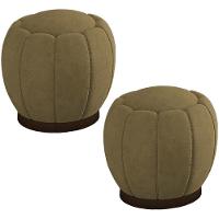 Kit 2 Puff Puf Para Sala Base Metal Tull Veludo Sl 945 Peer Sl 945 - 1