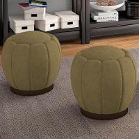 Kit 2 Puff Puf Para Sala Base Metal Tull Veludo Sl 945 Peer Sl 945 - 9