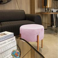 Kit 4 Puffs Iron Suede Cobre Rosa Bebê - 6