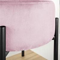 Kit 4 Puffs Iron Suede Preto Rosa Bebê - 7