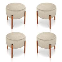 Kit 4 Puffs Iron Suede Cobre Bege - 1