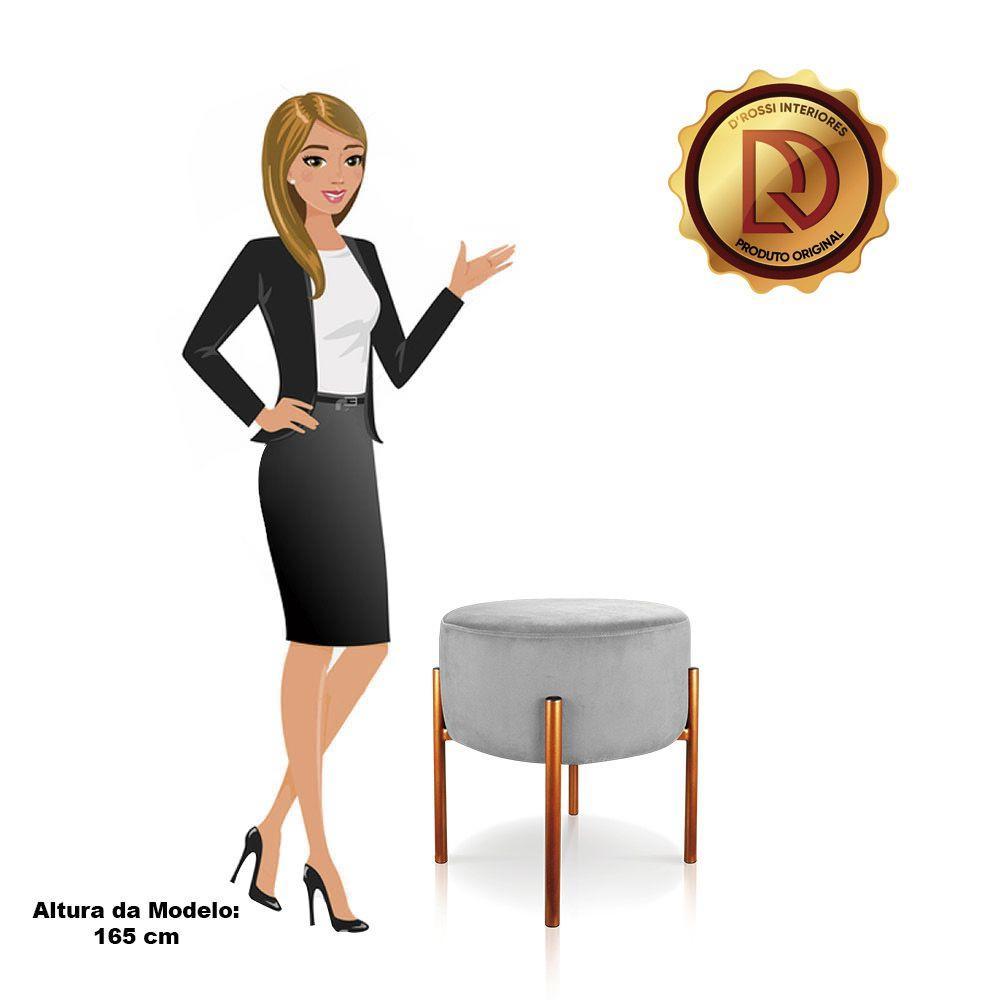 Kit 2 Puffs Iron Suede Cobre Cinza - 3