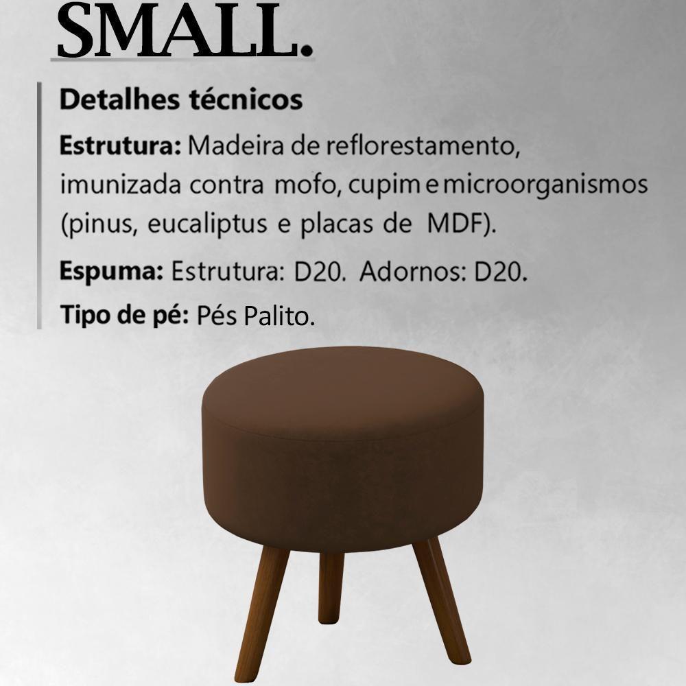 Kit 2 Puff Puf Para Sala Pes Palito Small Veludo Sl 942 Peer Sl 942 - 3