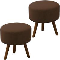 Kit 2 Puff Puf Para Sala Pes Palito Small Veludo Sl 942 Peer Sl 942 - 1