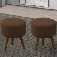 Kit 2 Puff Puf Para Sala Pes Palito Small Veludo Sl 942 Peer Sl 942 - 14