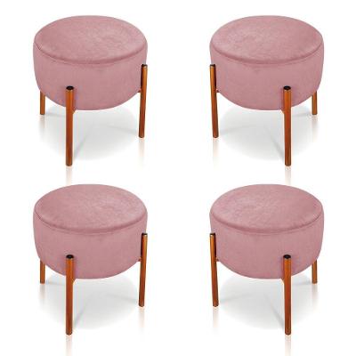 Kit 4 Puffs Iron Suede Cobre Rose