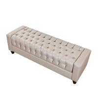 Puff com Pés de Madeira Paris Tcs-355 Branco Perfan - 1