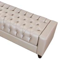 Puff com Pés de Madeira Paris Tcs-355 Branco Perfan