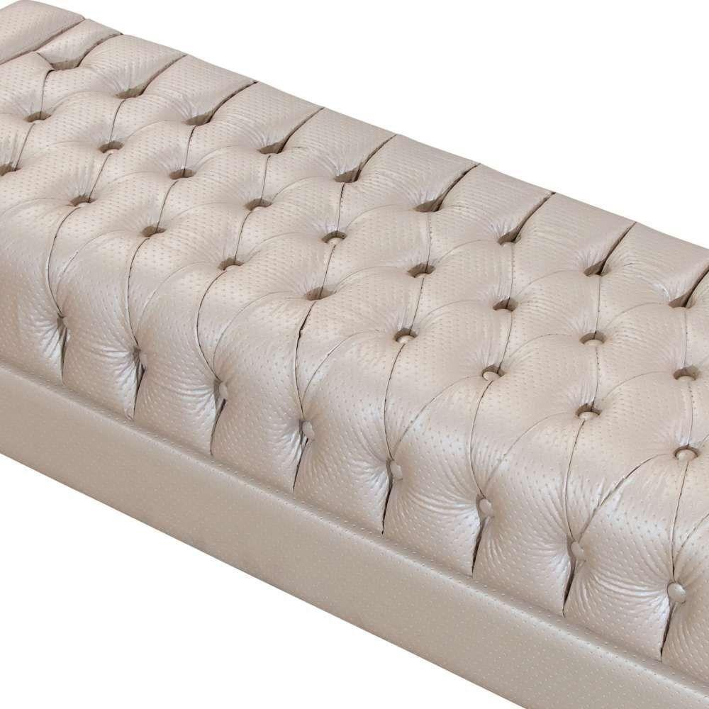 Puff com Pés de Madeira Paris 1,40 Tcs-355 Branco Perfan - 3