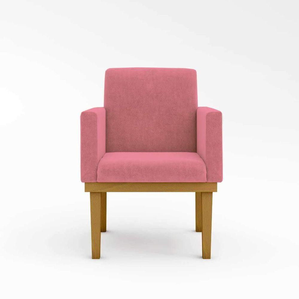Cadeira Poltrona Com Base Reforçada Balaqui Decor Rosa - 2