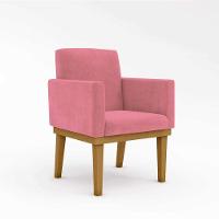 Cadeira Poltrona Com Base Reforçada Balaqui Decor Rosa - 1