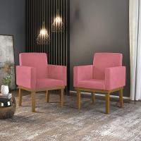 Cadeira Poltrona Com Base Reforçada Balaqui Decor Rosa - 3
