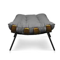 Puff Decorativo Costela Sala E Escritório Linho Chumbo - 1