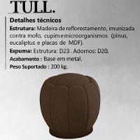 Puff Puf Para Sala Base Metal Tull Veludo Sl 942 Peer Sl 942