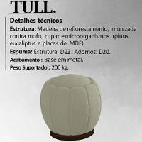 Puff Puf Para Sala Base Metal Tull Veludo Sl 940 Peer Sl 940 - 5