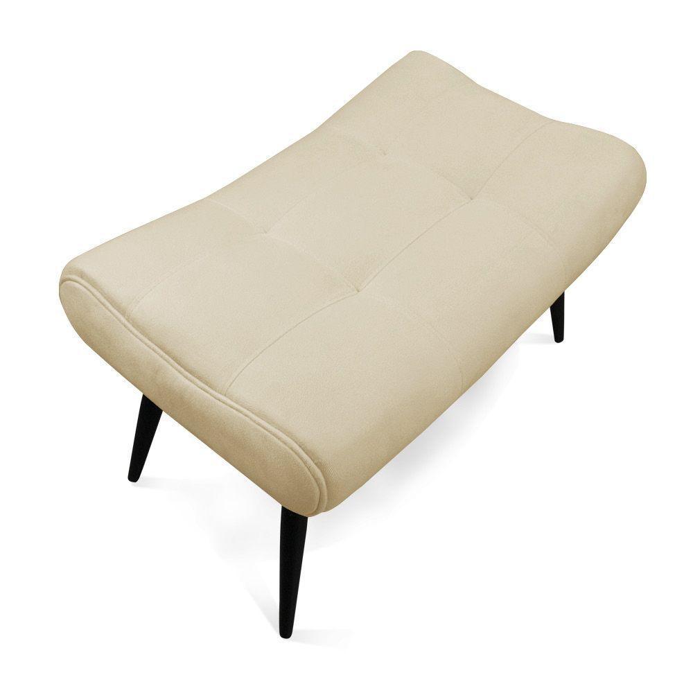 Puff Sher Suede Pés Palito De Ferro - D'Rossi Cor Bege - 5