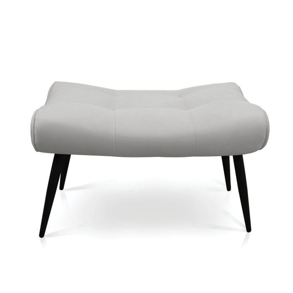 Puff Sher Suede Pés Palito De Ferro - D'Rossi Cor Cinza - 1