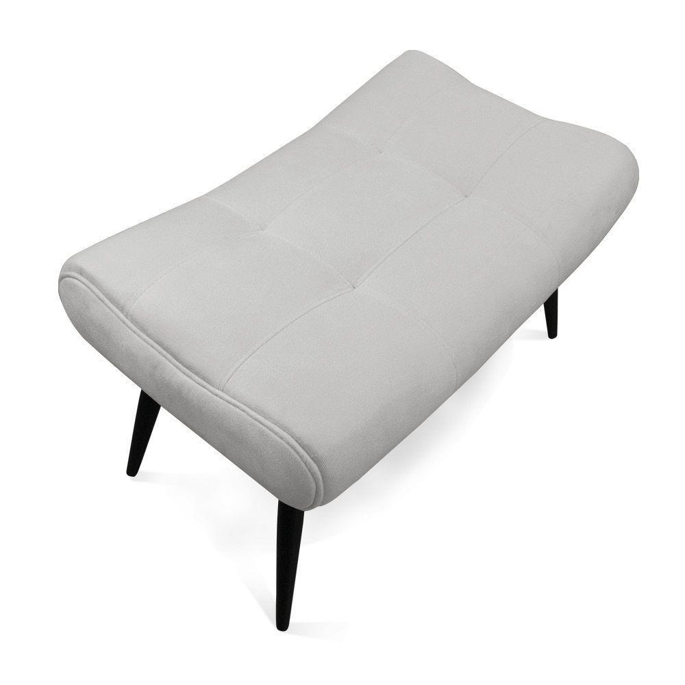 Puff Sher Suede Pés Palito De Ferro - D'Rossi Cor Cinza - 5