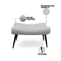 Puff Sher Suede Pés Palito De Ferro - D'Rossi Cor Cinza