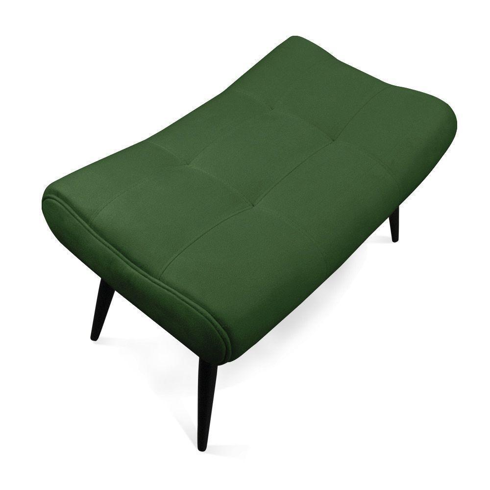 Puff Sher Suede Pés Palito De Ferro - D'Rossi Cor Verde - 2