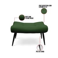 Puff Sher Suede Pés Palito De Ferro - D'Rossi Cor Verde - 5