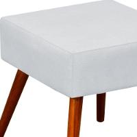 Kit 02 Puffs Banqueta Com Pés Palito Corino Branco - 9