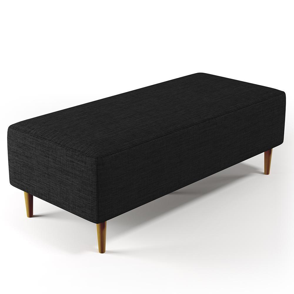 Kit 02 Puffs Bali W01 Pés Palito 120x50 Cm Linho Chumbo - 7