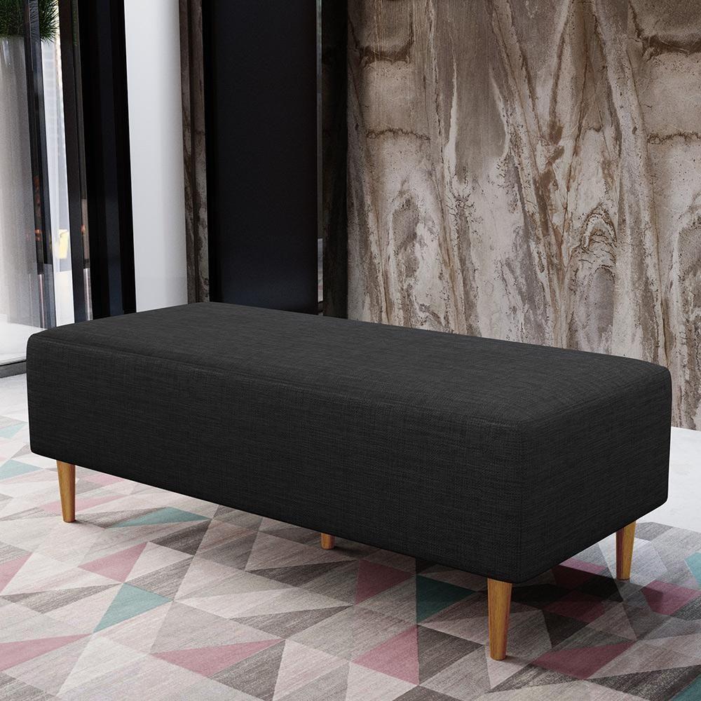 Kit 02 Puffs Bali W01 Pés Palito 120x50 Cm Linho Chumbo - 8