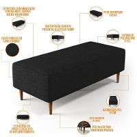 Kit 02 Puffs Bali W01 Pés Palito 120x50 Cm Linho Chumbo - 6