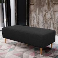 Kit 02 Puffs Bali W01 Pés Palito 120x50 Cm Linho Chumbo - 8