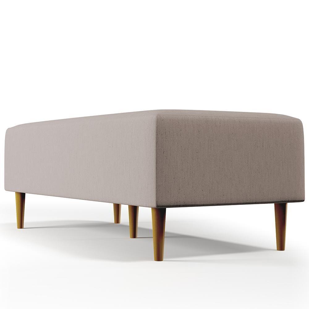 Kit 02 Puffs Bali W01 Pés Palito 120x50 Cm Linho Bege - 3