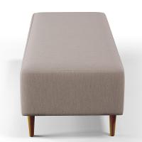 Kit 02 Puffs Bali W01 Pés Palito 120x50 Cm Linho Bege