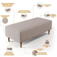 Kit 02 Puffs Bali W01 Pés Palito 120x50 Cm Linho Bege - 16