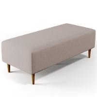 Kit 02 Puffs Bali W01 Pés Palito 120x50 Cm Linho Bege - 19